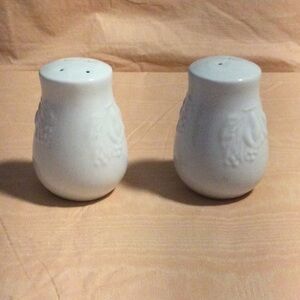Vintage Salt and Pepper Milk Glass color white